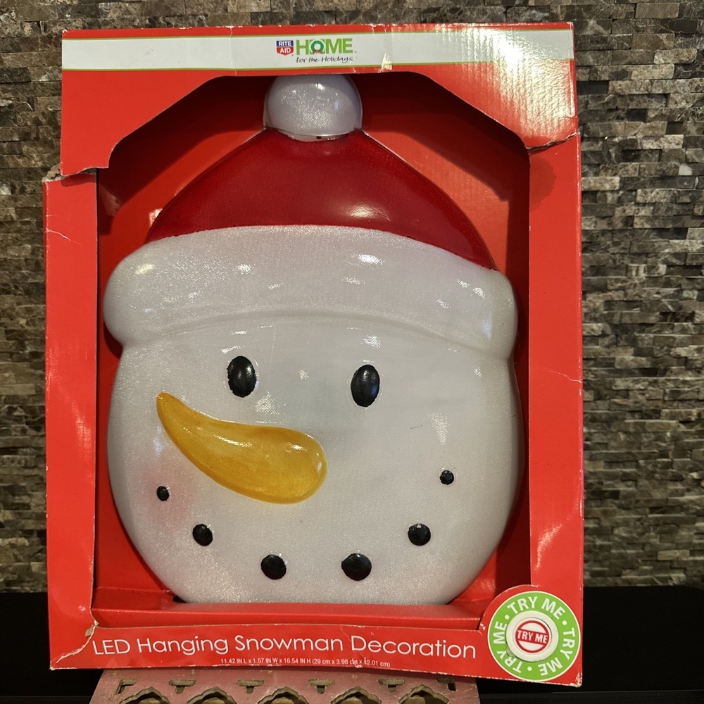 Rite Aid‎ LED Hanging Snowman Decoration Christmas Holiday Light